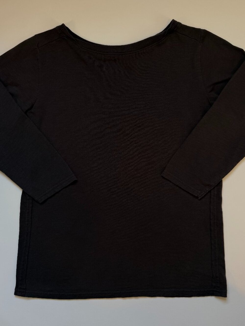 Pact Women's XS Dark Grey Organic Cotton Crew Neckline T-Shirt 3/4 Sleeve Top